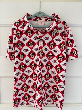 Kids Red & White Mickey Mouse Cruise Polo Shirt